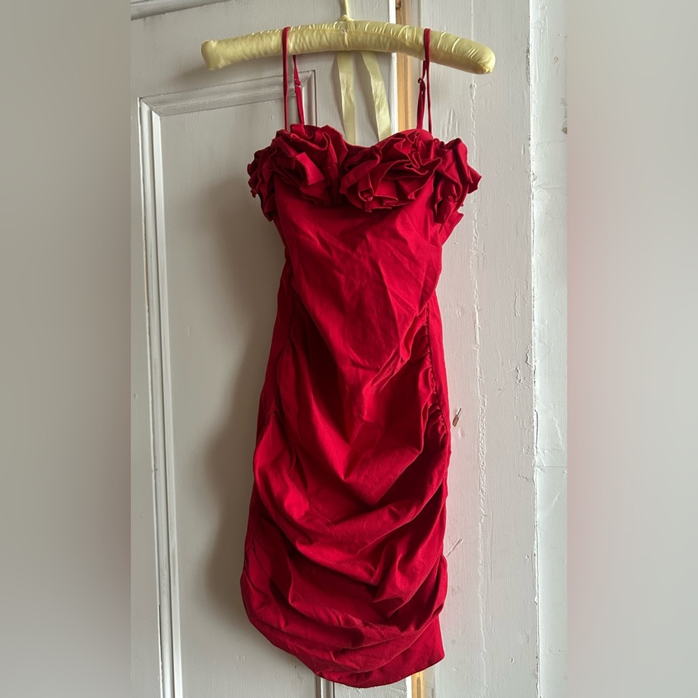 NEW with tags True Violet Red Ruffle Dress